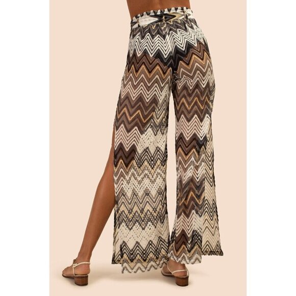 💕TRINA TURK💕 Drift Side Slit Crochet Lace Pant ~ Chevron Print XS NWT - Picture 5 of 15